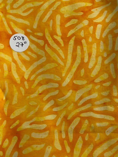 Cotton Batik Remnant "Sunshine"  27" #508