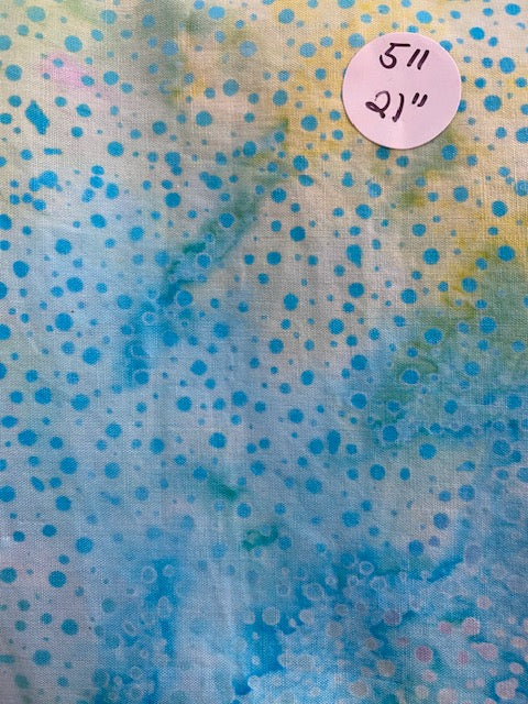 Cotton Batik Remnant 21" "Fairy Dust" #511