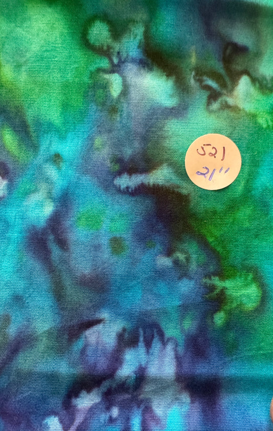 Remnant Cotton Batik "Peacock Soup" 21 #521