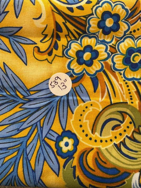 Remnant Quilting Cotton "Flower Festival"  13" #539