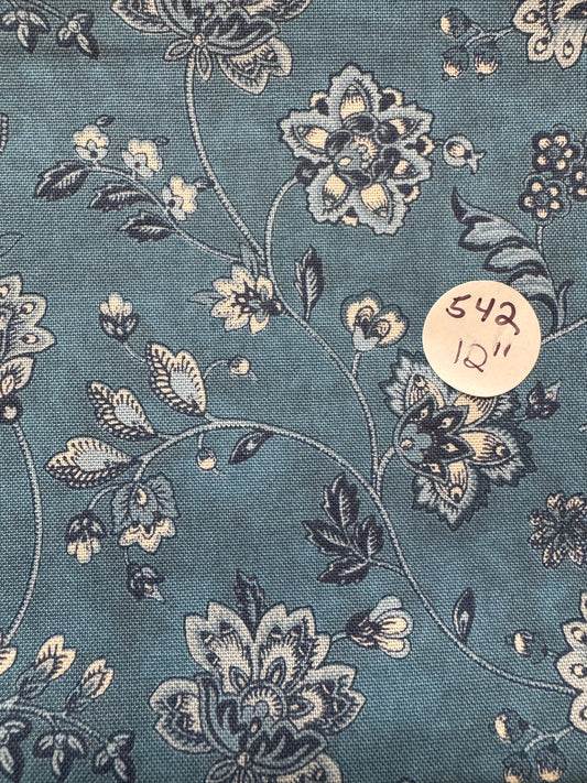 Remnant Quilting Cotton "Blue Bandana" 12" #542