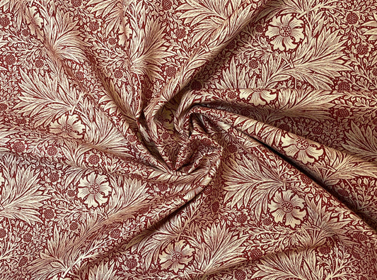 Genuine William Morris Design - Quilting Cotton - "Marigold"-  Craftsman Red