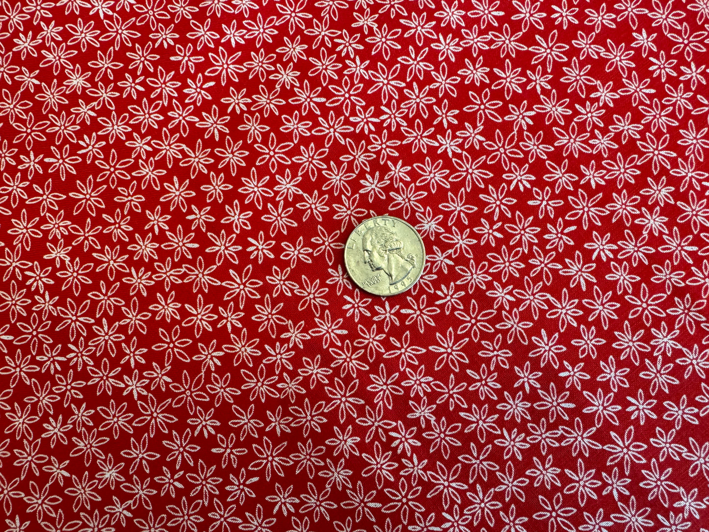 100% Cotton - Quilting Weight - Daisy Daisy - Calico Red -