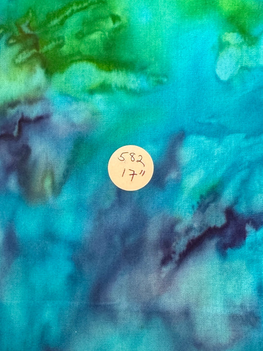 Remnant Cotton Batik 17" "Peacock Soup" #582