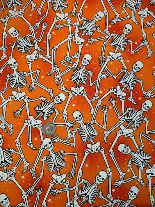 100% Cotton - Quilting Weight - Mr. Bones says "HI!"