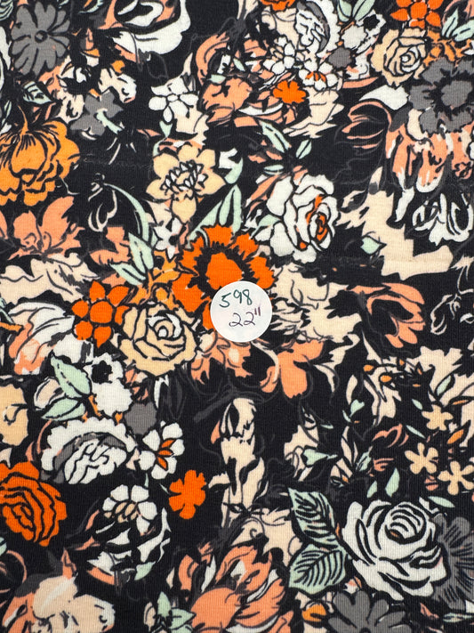 Remnant - Cotton/Lycra knit print  22". #598