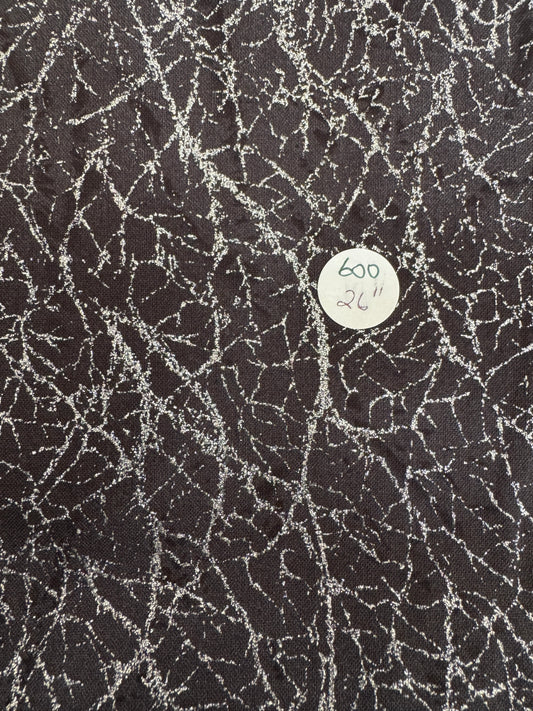 Remnant - Quilting Cotton  Black with lurex 26". #600