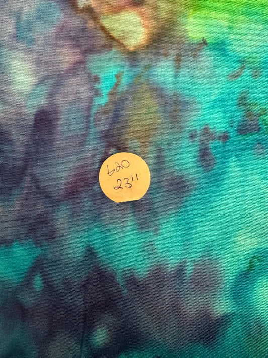 Remnant -Cotton Batik Peacock Soup- 23"  #620