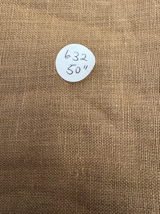 Remnant- 100% Linen- Hazelnut   50" -60"wide-  #632