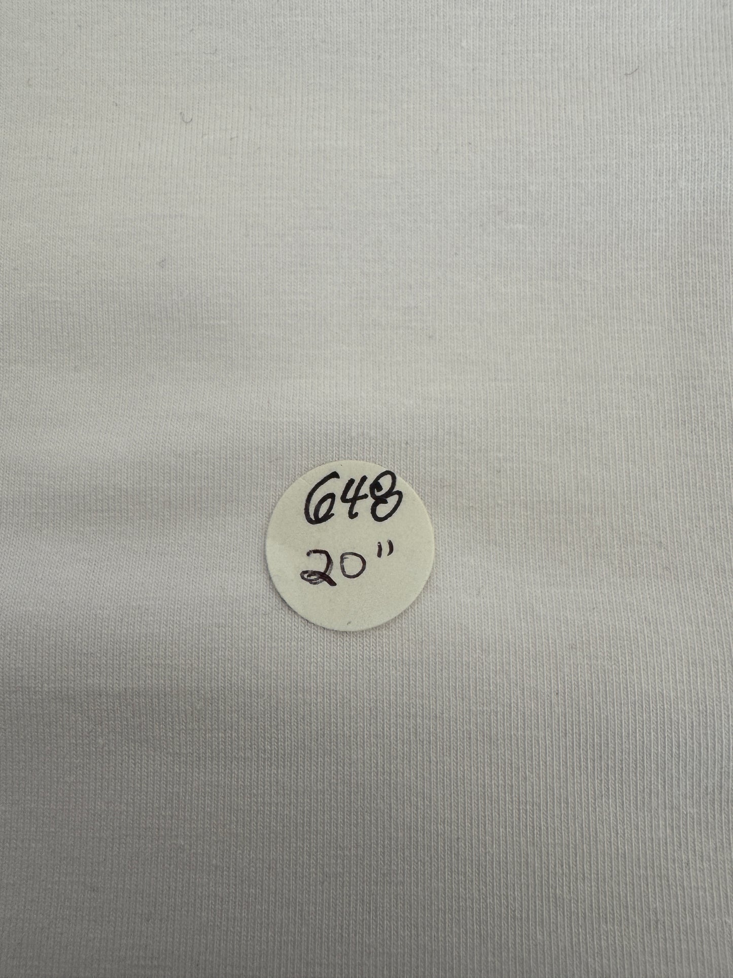Remnant -Bargain Cotton Jersey- White - 20"- #648