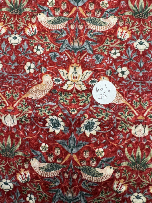 Remnant- William Morris "Mini Strawberry Thief" 25"-  #661