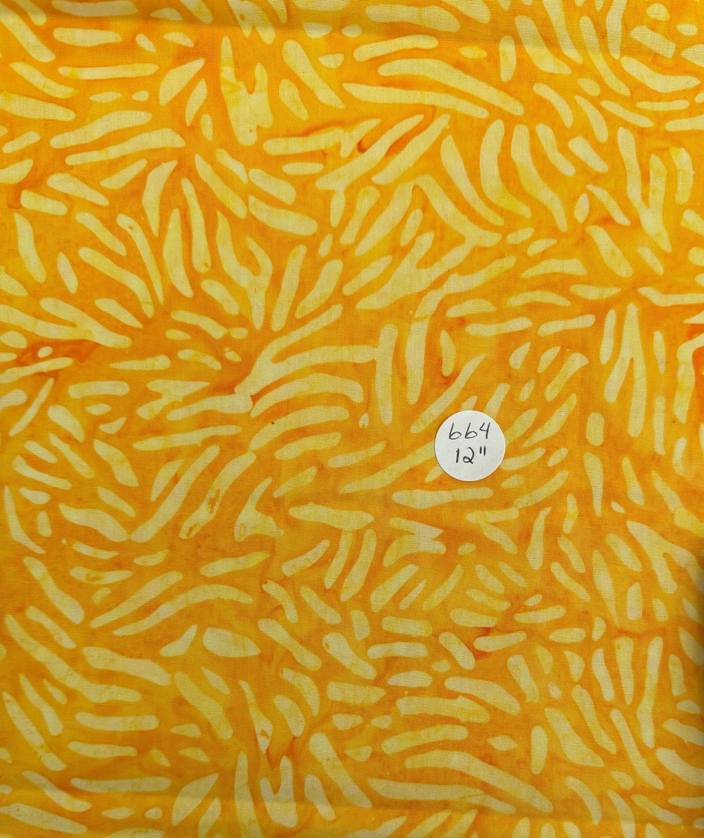 Remnant- Cotton Batik - "Sunshine" - 12"  #664