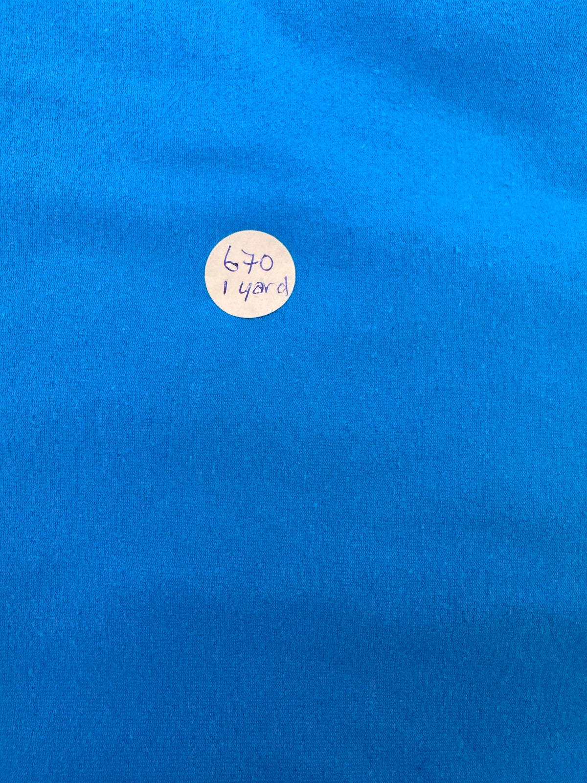 Remnant-BARGAIN Cotton/Lycra Jersey - "Turkish Blue" - 1 yard #670