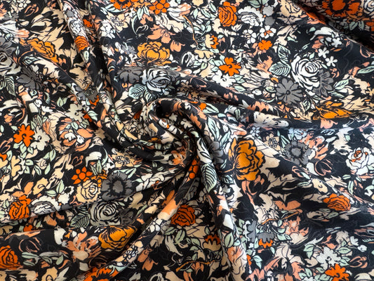 95/5 Cotton/Spandex Jersey - Shades of Coral Floral