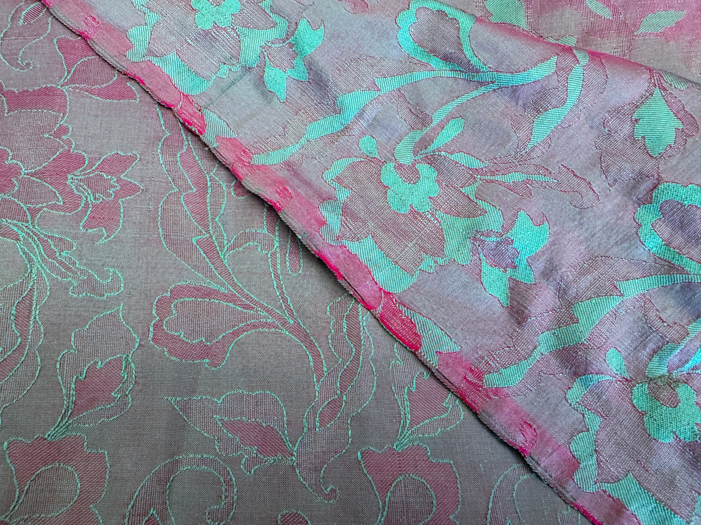 Jacquard Silk Dupioni - Icy Sunset - 100% Silk