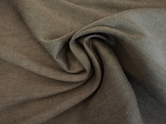 100% Linen - 5.5oz - Black & Tan Chambray