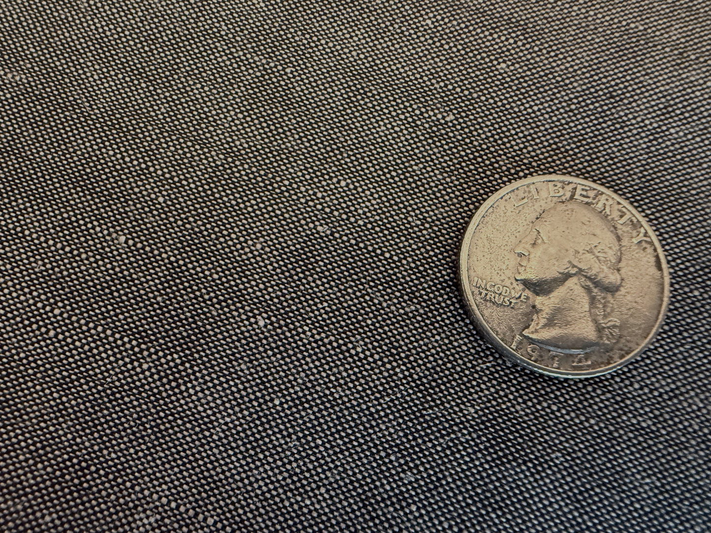 100% Linen - 5.5oz - Black & Tan Chambray