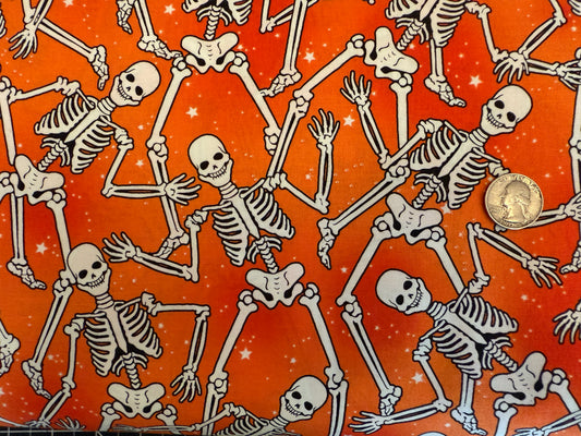 100% Cotton - Quilting Weight - Mr. Bones says "HI!"