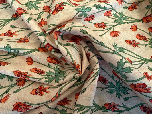 Genuine William Morris Design - Cotton LAWN - "Monkshood" Fuchsia