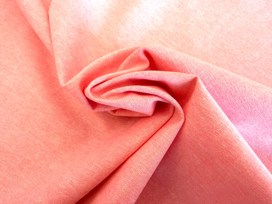 100% Cotton Oxford Shirting - Pink Grapefruit