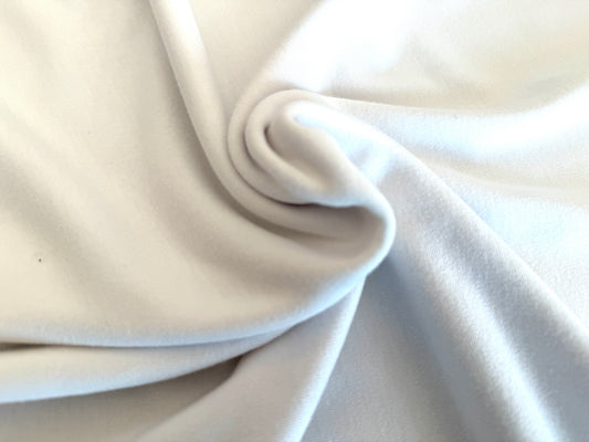 Organic Cotton/Hemp Interlock - Undyed, Dye-able - Pearl White