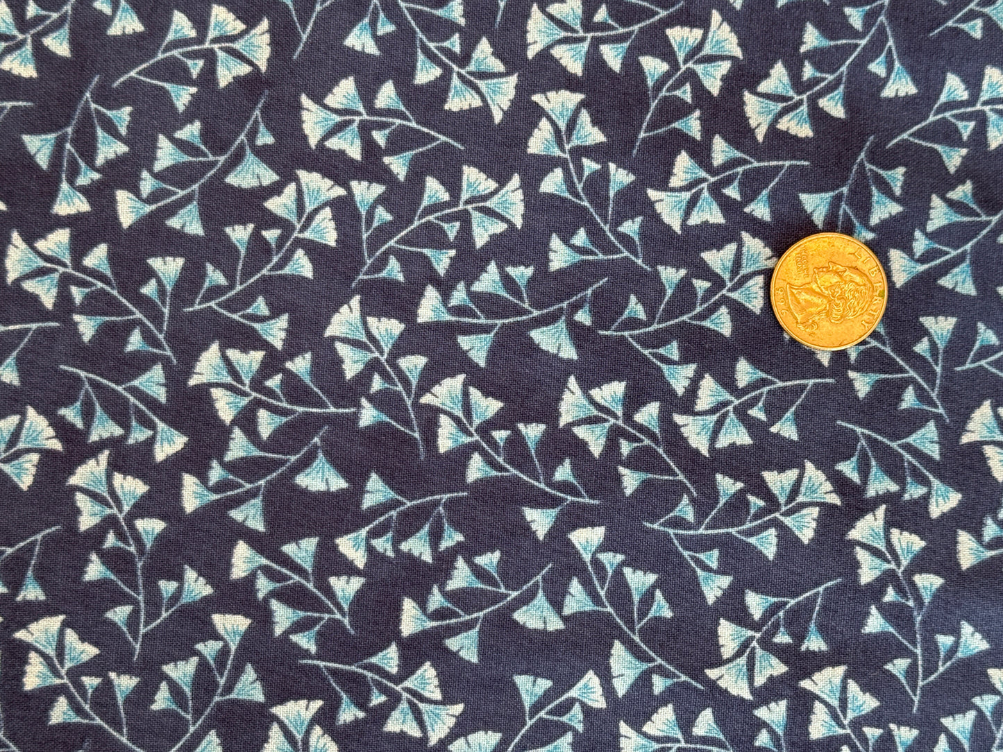100% Cotton - Quilting Weight - Gingko Explosion - Navy