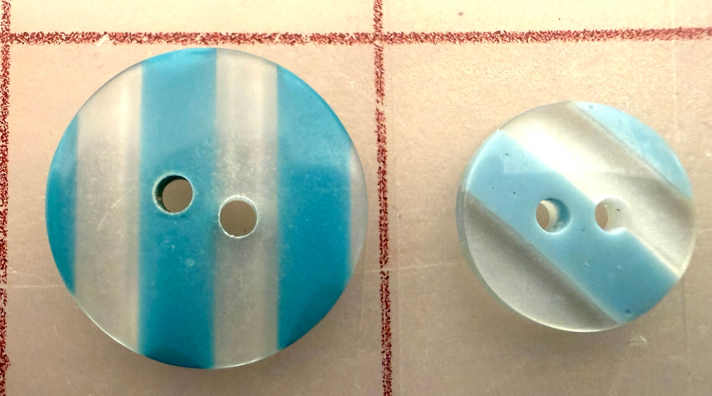 Aqua Candy Stripe Buttons