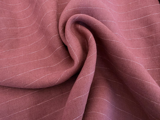 100% Linen - Soft Wash Finish - 4.5oz - Adobe Pin Stripe