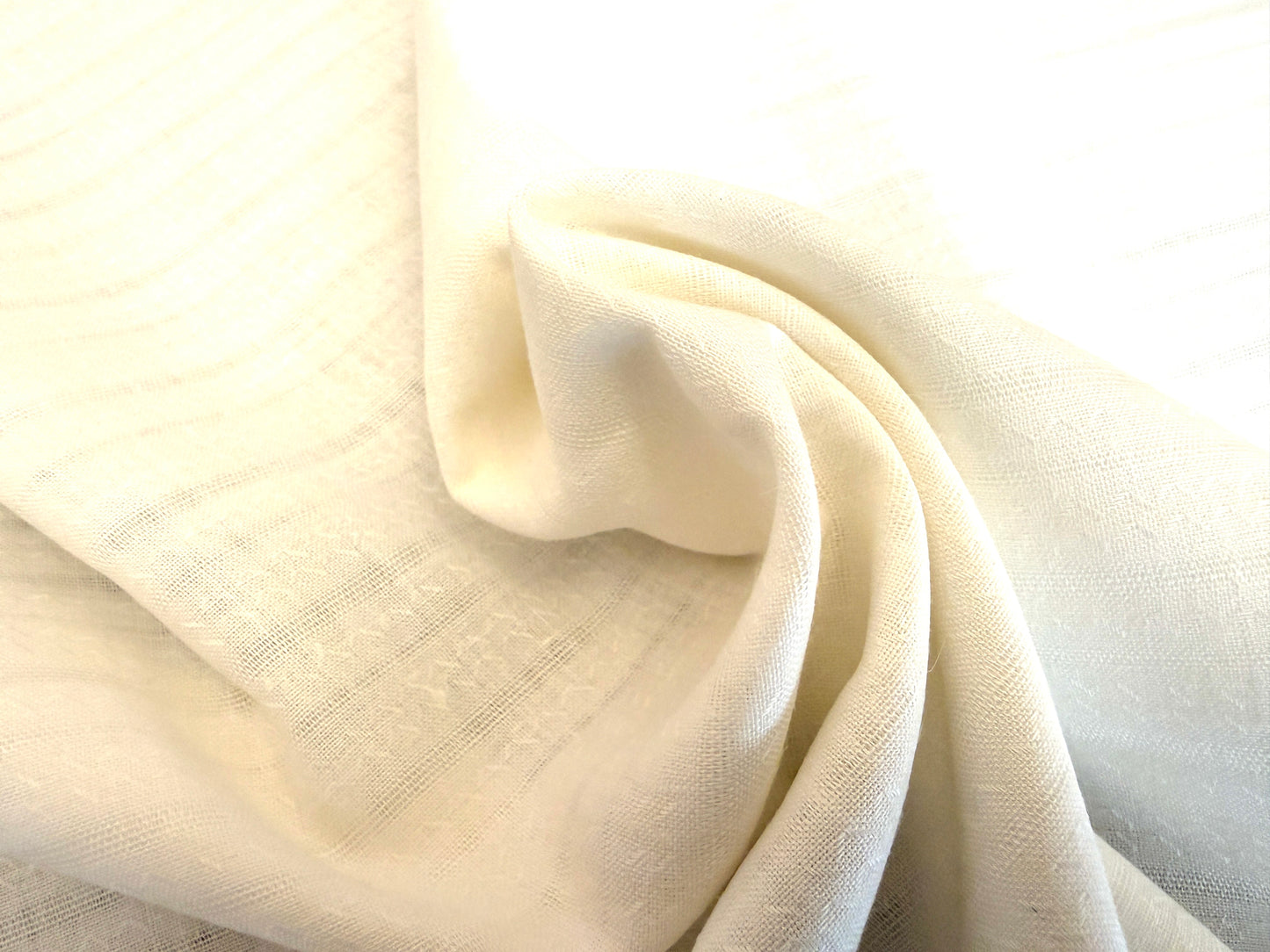 100% Linen - Soft Wash Finish - 4.5oz - White Jacquard Stripe