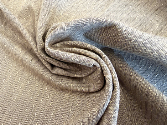 Taupe with Tiny Dots -  Yarn-Dyed Dobby Weave - 100% Cotton