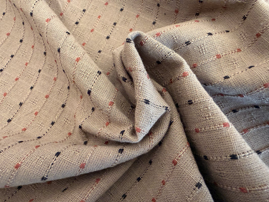 Taupe with Black & Rust -  Yarn-Dyed Dobby Weave - 100% Cotton