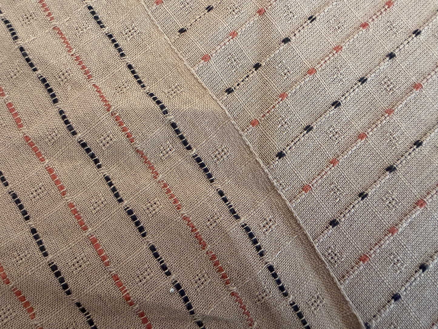 Taupe with Black & Rust -  Yarn-Dyed Dobby Weave - 100% Cotton