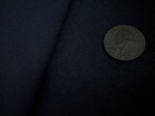 100% Cotton Sweatshirt Fleece -  Dark Navy