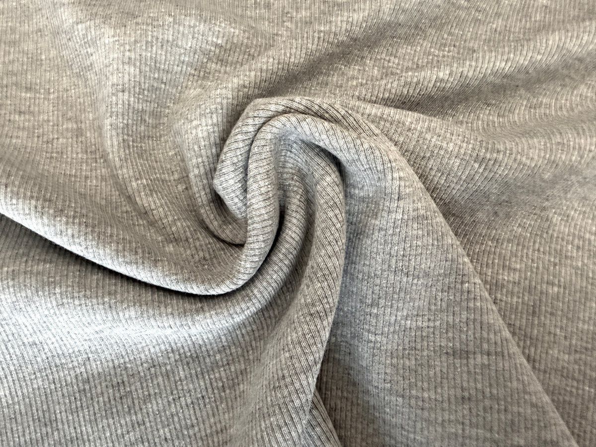 100% Cotton - Rib Knit -  Heather Gray\