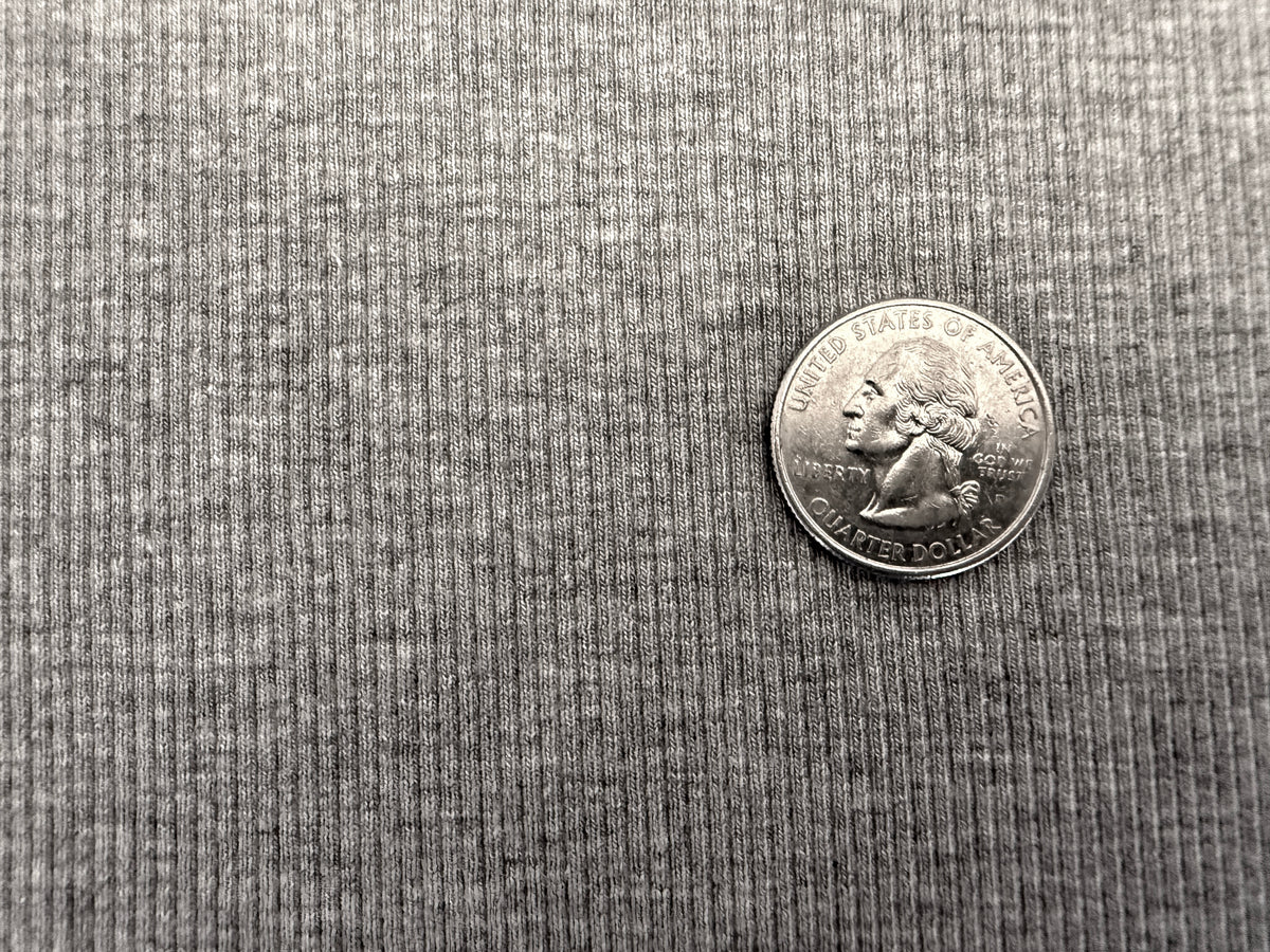 100% Cotton - Rib Knit -  Heather Gray\