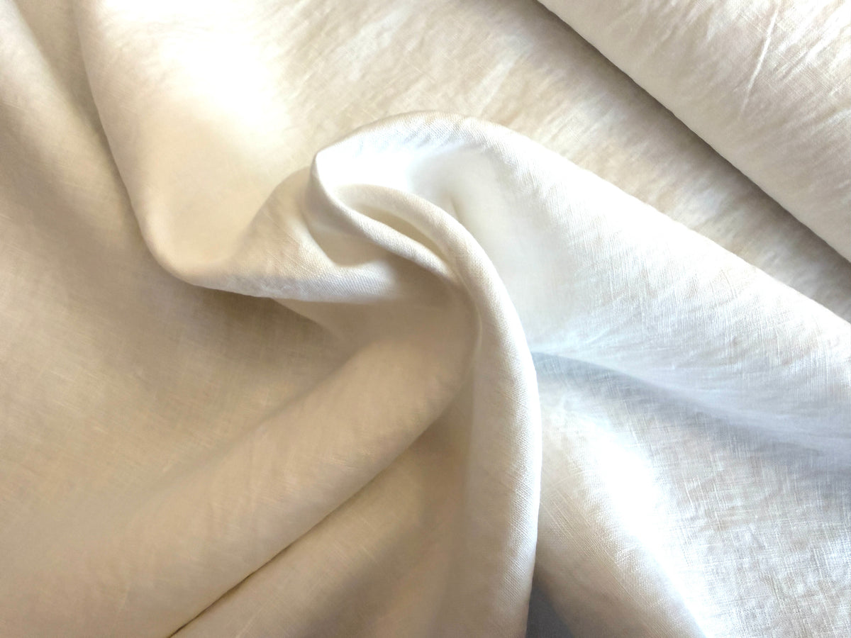 100% Linen - Soft Wash Finish - 4.5oz - White