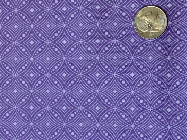 100% Cotton - Quilting Weight -  Purple Diamonds