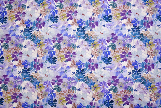 100% Linen - 5.7oz - Lavender Floral Print