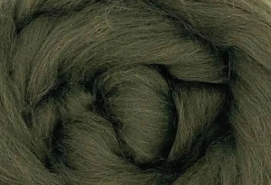 100% Merino Wool Roving - Moss