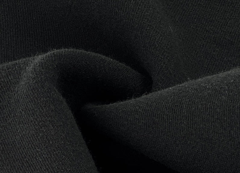 100% Cotton Sweatshirt Fleece -  Black