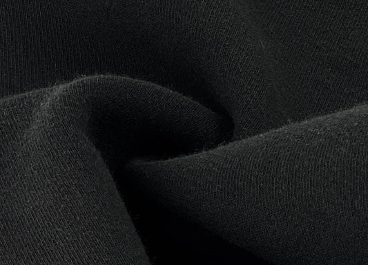 100% Cotton Sweatshirt Fleece -  Black