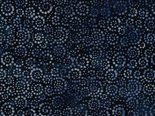 Batik Rayon Challis -Starry Night - Deep Navy Blue & White
