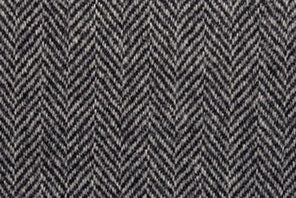 100% Merino Wool Coating - Mini Herringbone -  Black &  Natural