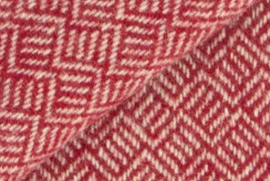 100% Merino Wool Coating-  Bricklayer - Red & Cream