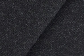 100% Merino Wool Coating - Mini Herringbone -  Black Heather