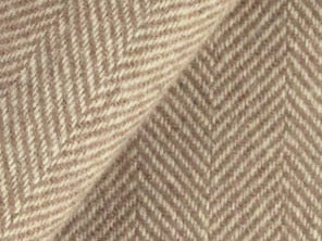 100% Merino Wool Coating - Herringbone - Stone & Natural