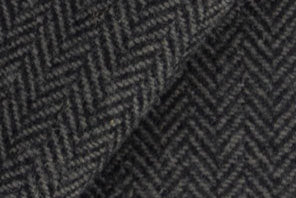 100% Merino Wool Coating - Mini Herringbone -  Mauve & Black
