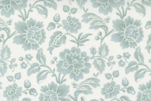Antique Blue-Green Floral by Moda - 100% cotton quilting