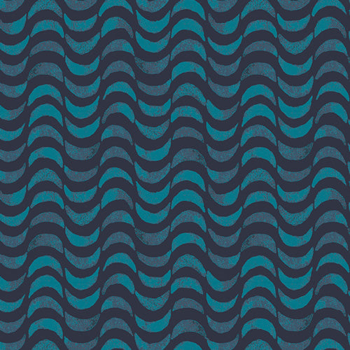 95/5 Cotton/Spandex Jersey - Shades of Teal Waves