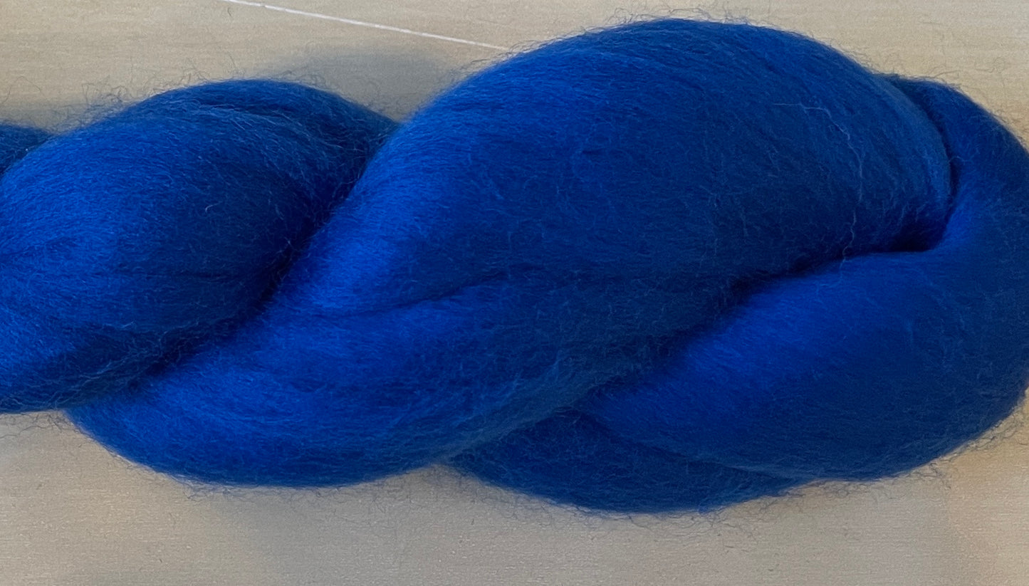100% Merino Wool Roving - Blue